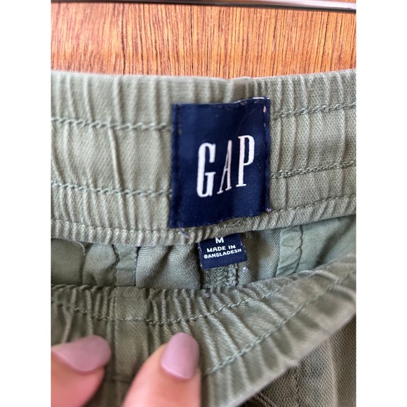 GAP Green Cotton Parachute Joggers Drawstring Size Medium - Picture 5 of 10